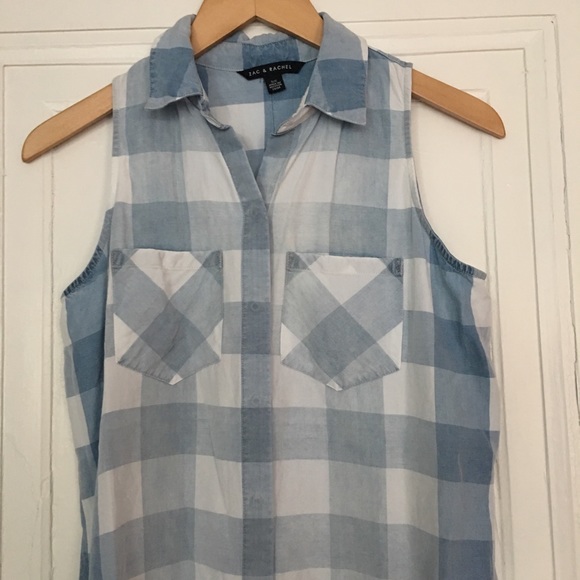 Zac & Rachel Sleeveless Checkered Shirt - Picture 2 of 5